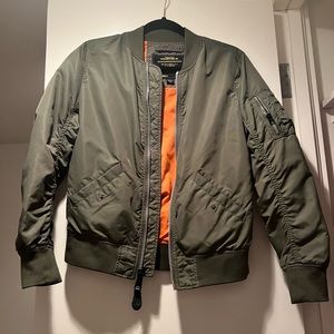 alpha industries inc green female bomber jacket